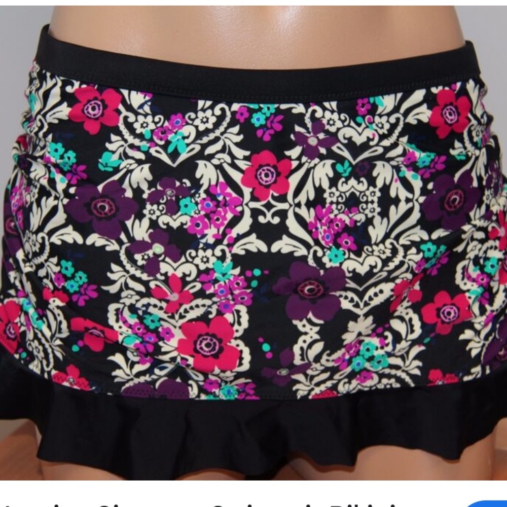 Jessica Simpson Plus 1x swim skirt with shirring